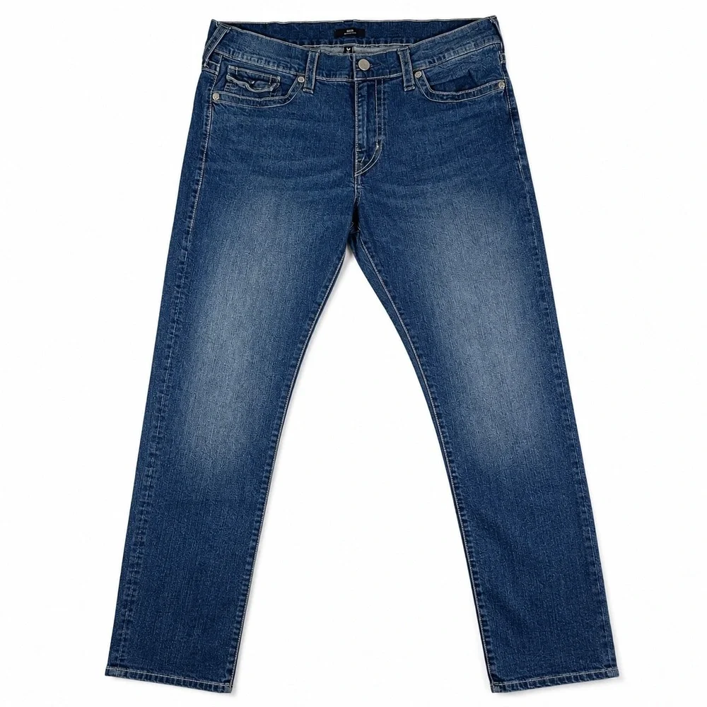 True Religion Geno Relaxed Slim Jeans Mens 38 Blue Denim Flap Pocket Y2K Street